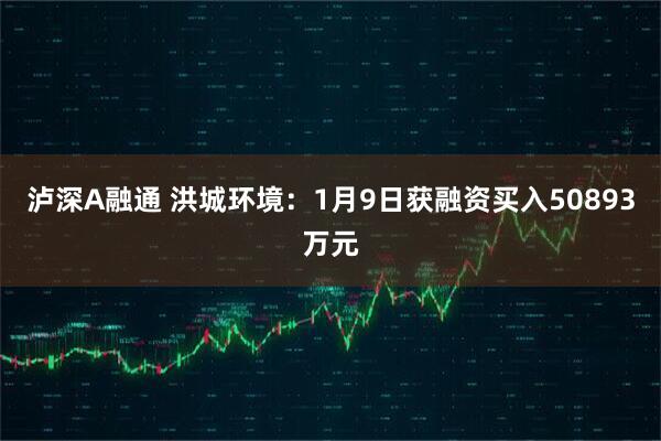 泸深A融通 洪城环境：1月9日获融资买入50893万元